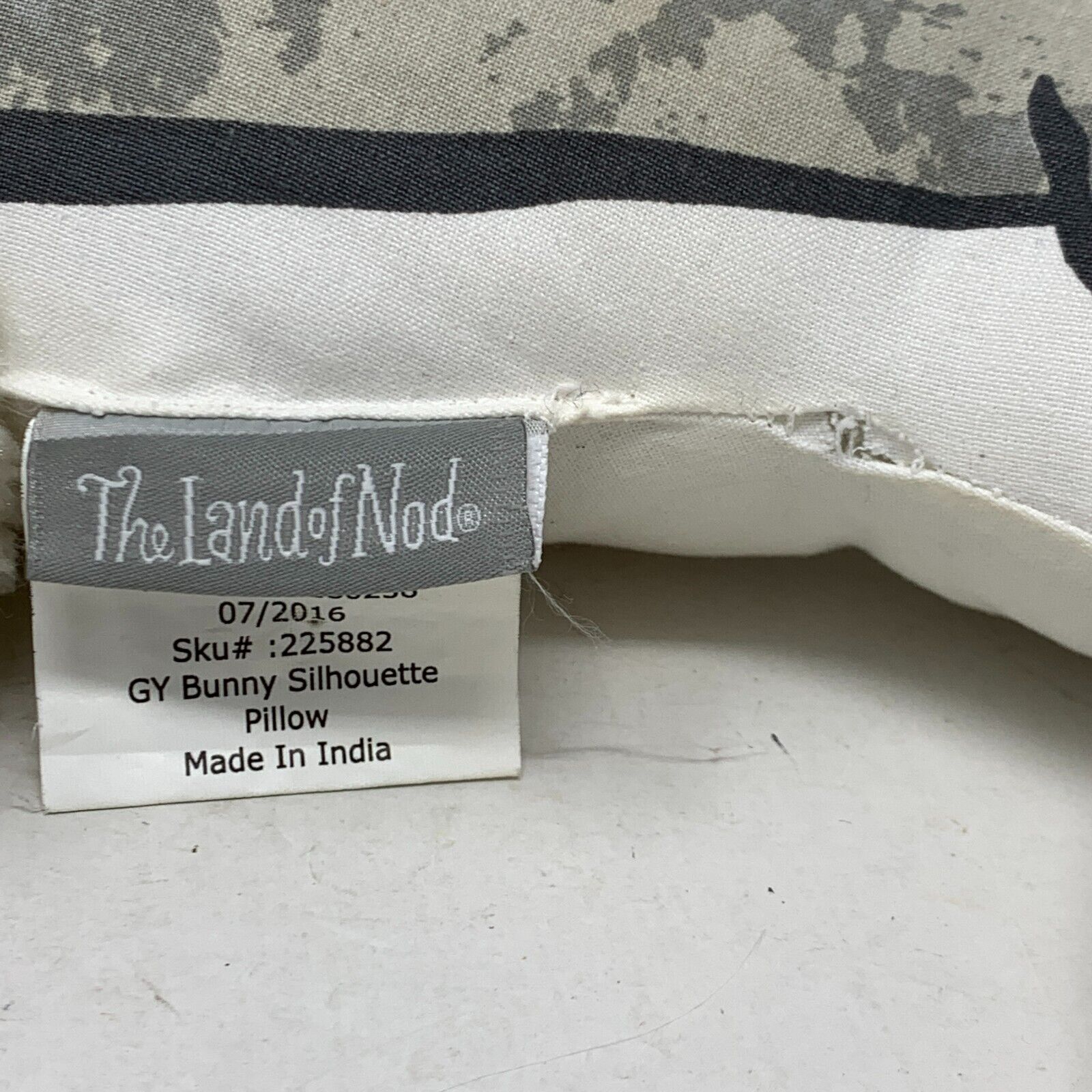 THE LAND OF NOD Gray Bunny Silhouette Pillow 14