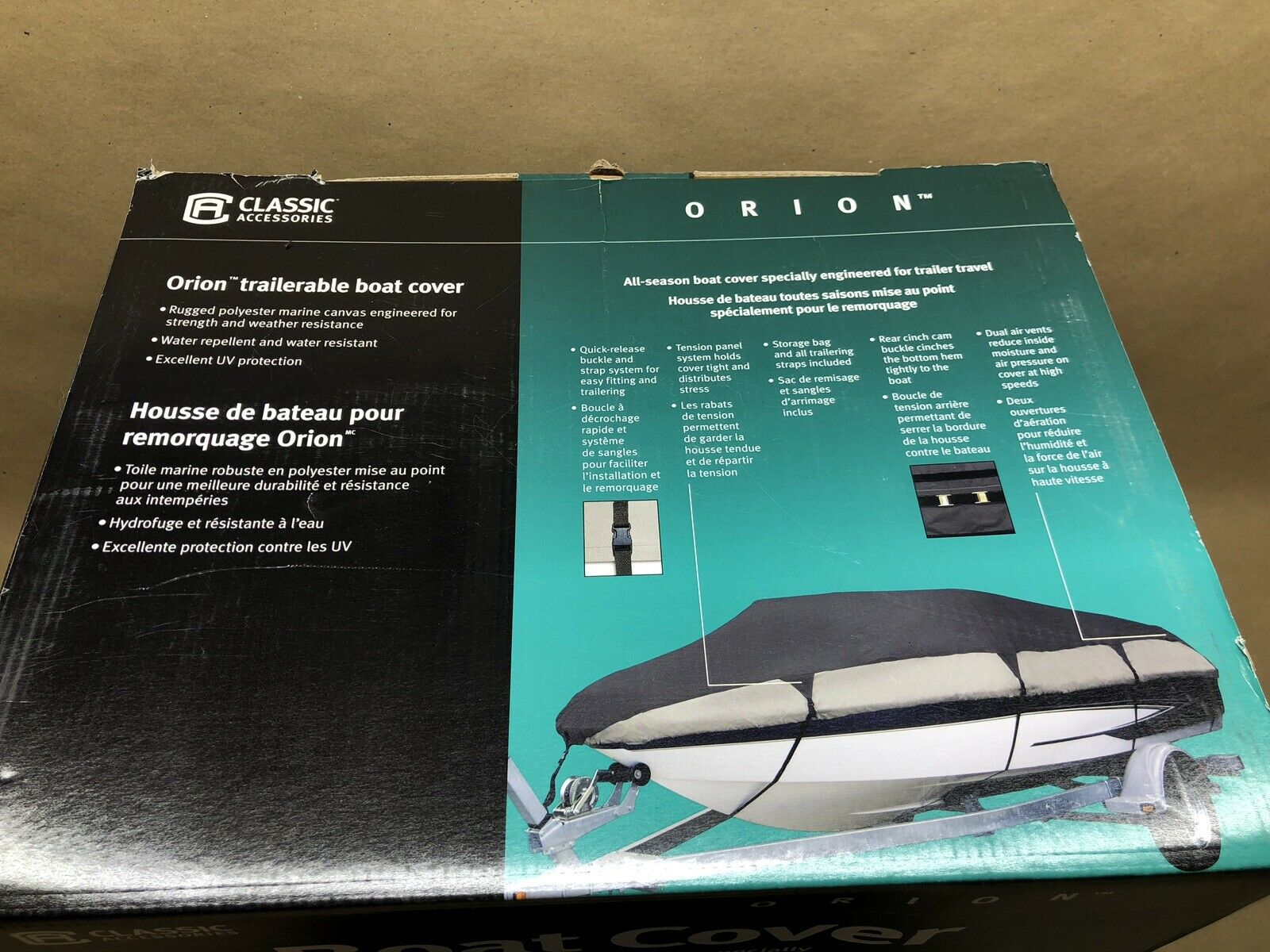 83038-RT Classic Accessories Orion Deluxe Boat Cover 16' - 18.5' L New - Fresh Stock Dated December 2025
