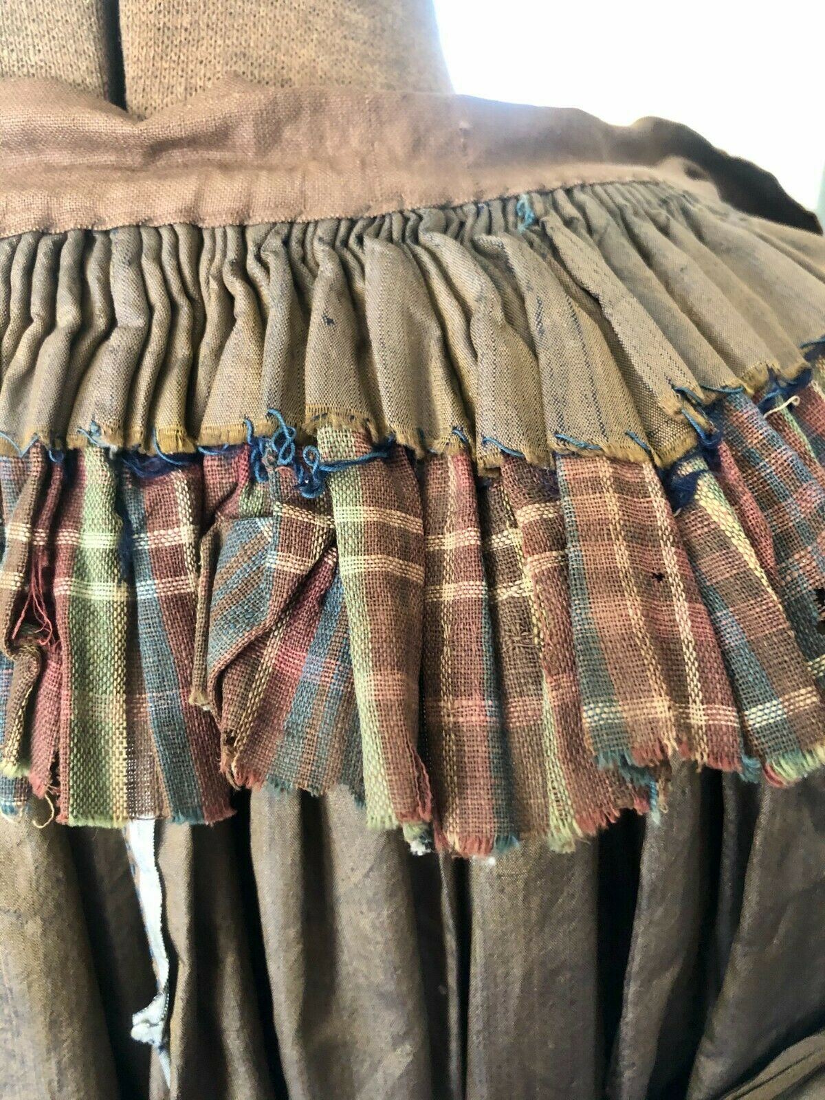 ANTIQUE VICTORIAN CIVIL WAR ERA BROWN IRIDESCENT SILK SKIRT - Fresh Stock Dated December 2025