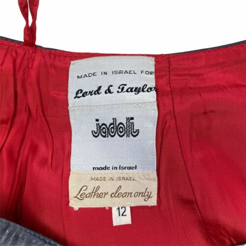 Vintage 1960s RARE Red Leather Mod Skirt Lord & Taylor Jodali Made In Israel - Fresh Stock Dated February 2026