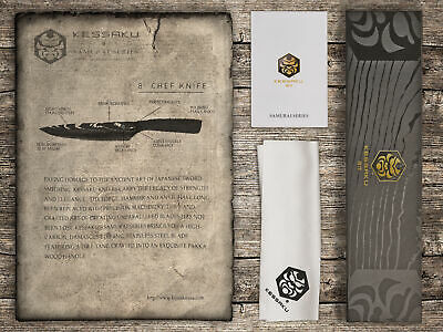 Kessaku 8-Inch Chef Knife - Samurai Series - High Carbon 7Cr17MoV Steel - Fresh Stock Dated December 2025