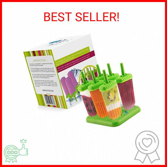 Popsicle Molds Set 6 Pack Popsicle Mold Ice Popsicle Molds BPA Free Green - Fresh Stock Dated February 2026