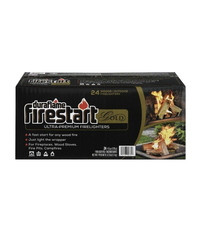 Duraflame Firestart  firelighters Gold Ultra Premium 24-Pk Indoor/outdoor - Fresh Stock Dated December 2025