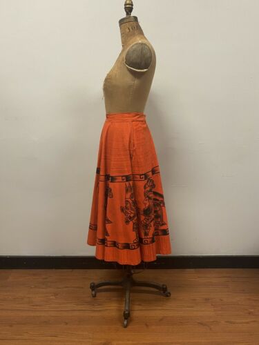 Vintage 1950’s Mexican MOCAMBO orange cotton circle Skirt - Fresh Stock Dated December 2025