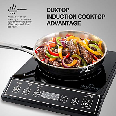 Duxtop 1800W Portable Induction Cooktop Countertop Burner, Black 9100MC/BT-M20B - Fresh Stock Dated December 2025