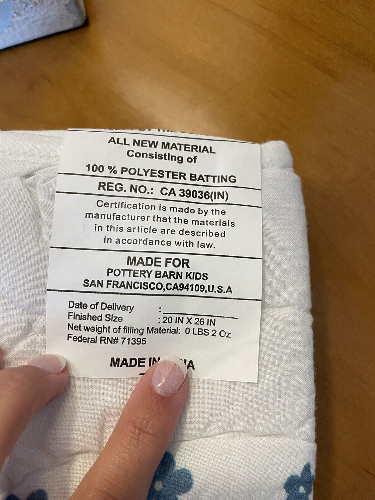 Pottery Barn Kids Sasha’s Garden Quilted Sham Standard NWOT - Fresh Stock Dated February 2026