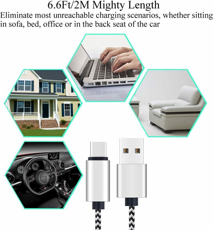 USB C Cable 6ft 2Pack Type C by Ailun High Speed C to Blackwhite - Fresh Stock Dated February 2026