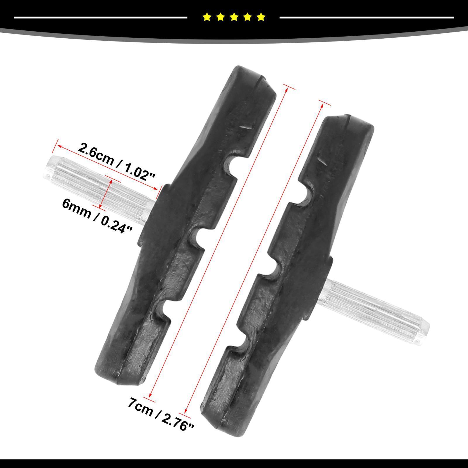 Universal Pair of 4 Bike Brake Pads Bicycle Block Shoes Pad Threadless Post 70mm - Fresh Stock Dated February 2026