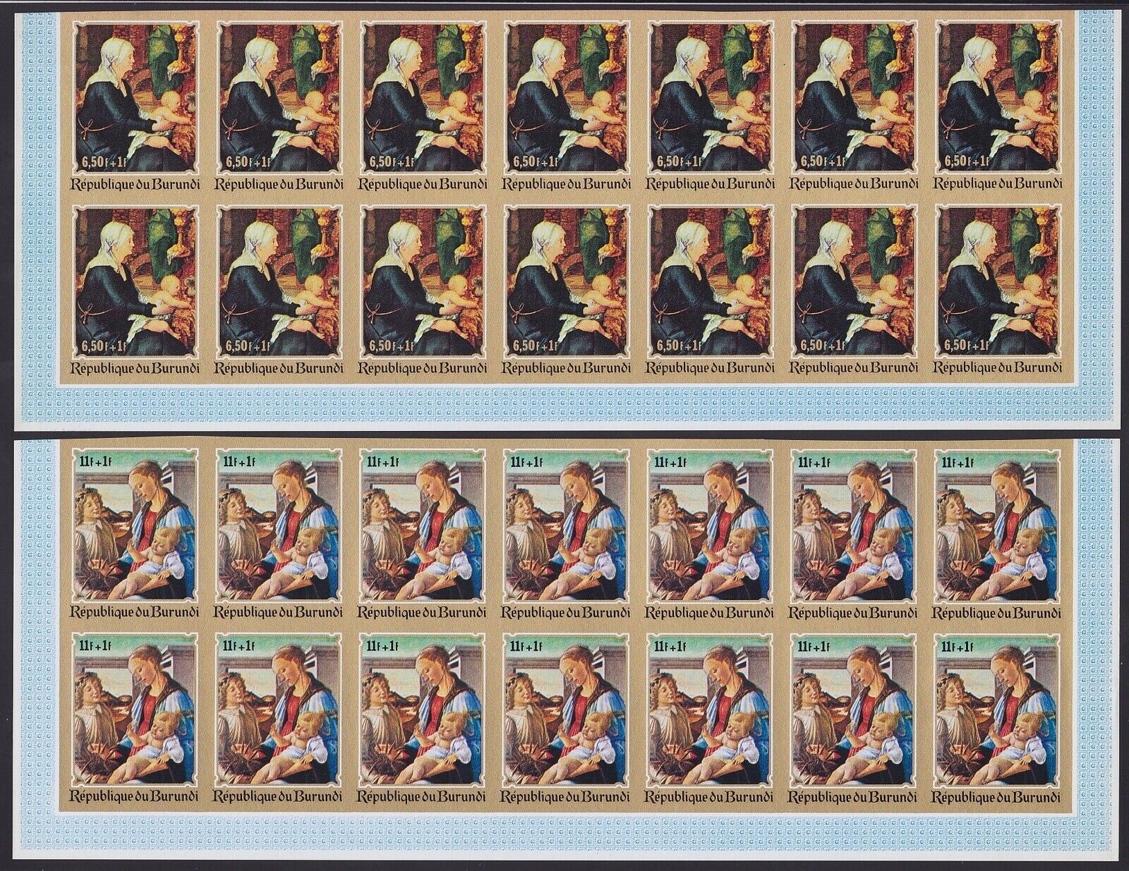Burundi 1970 IMPERFORATE part of sheets DURER PAINTING stamp set x14 MNH...A5667 - Fresh Stock Dated December 2025