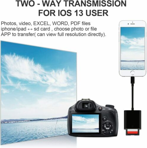 Data line to SD Card Camera Reader Adapter for iPhone 11 11 Pro XR XS max X iPad - Fresh Stock Dated February 2026