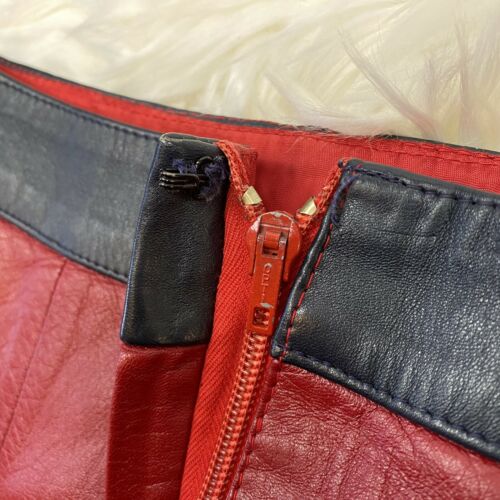 Vintage 1960s RARE Red Leather Mod Skirt Lord & Taylor Jodali Made In Israel - Fresh Stock Dated February 2026