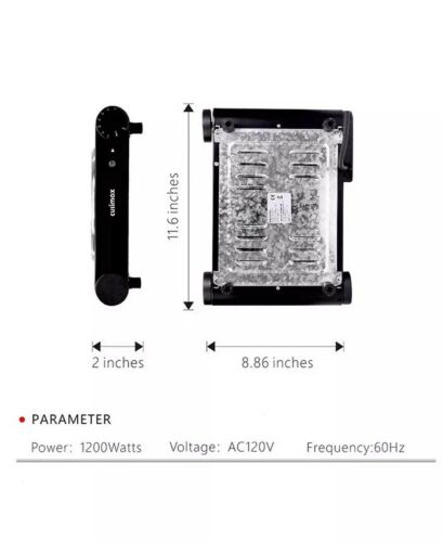 CUSIMAX Electric Hot Plate for Cooking Portable Single Burner 1500W Cast Iron - Fresh Stock Dated December 2025