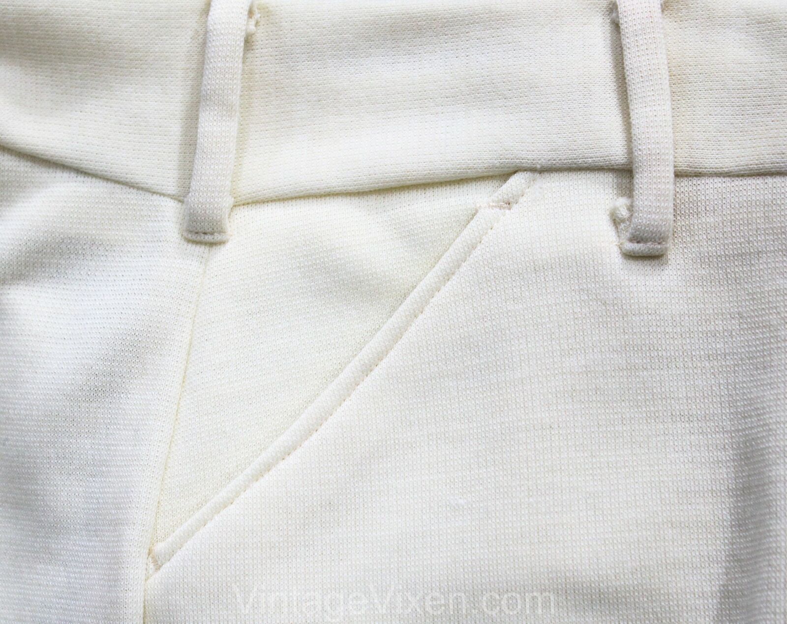 Size 10 Cream Wool Tailored Pant - 60s 70s Offwhite Knit Plushbottom & Peabody - Fresh Stock Dated March 2026