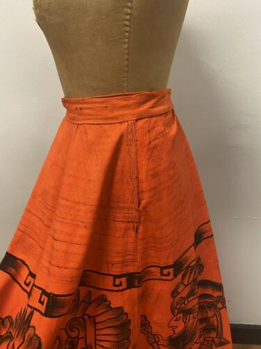 Vintage 1950’s Mexican MOCAMBO orange cotton circle Skirt - Fresh Stock Dated December 2025