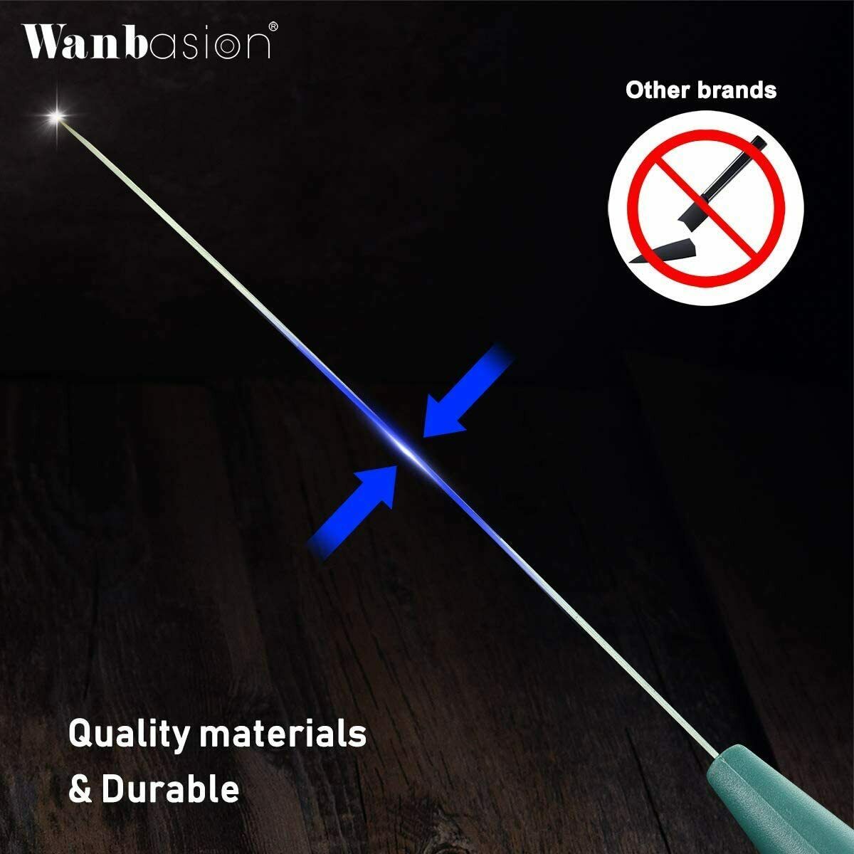 16 pcs Kitchen Knife Set Wanbasion Dishwasher Safe Stainless Steel Acryl Block - Fresh Stock Dated January 2026