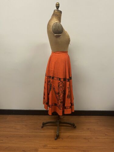 Vintage 1950’s Mexican MOCAMBO orange cotton circle Skirt - Fresh Stock Dated December 2025
