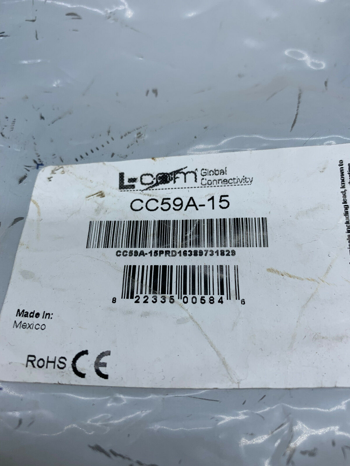 L-COM CC59A-15 BNC Male Male 15 ft RG59A Coaxial Cable New 15' - Fresh Stock Dated December 2025