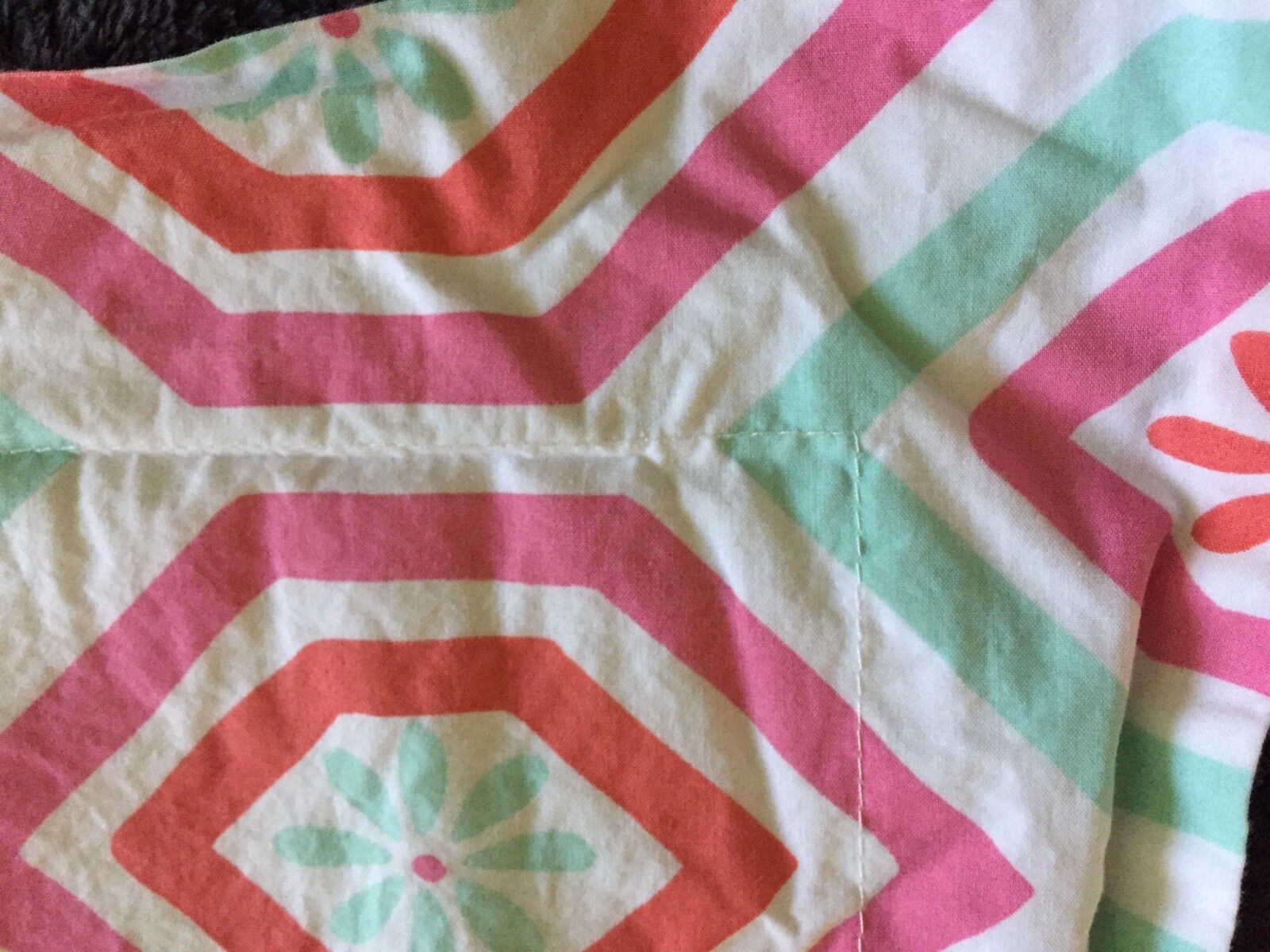Pottery Barn Teen Pillow Sham Standard Cotton Geo Pink Orange Mint Green Cute! - Fresh Stock Dated February 2026
