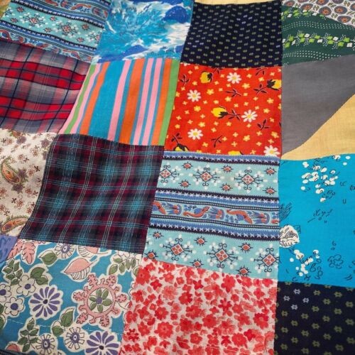 Vintage PATCHWORK HOMESPUN SKIRT 1960s 1970s Quilte Hippie Prairie Dress Boho - Fresh Stock Dated February 2026