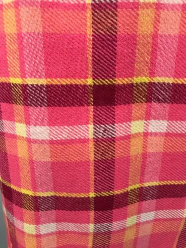1960s Plaid Skirt / 60s Mod Pink Bold Checked Short Pencil Skirt / Small - Fresh Stock Dated February 2026