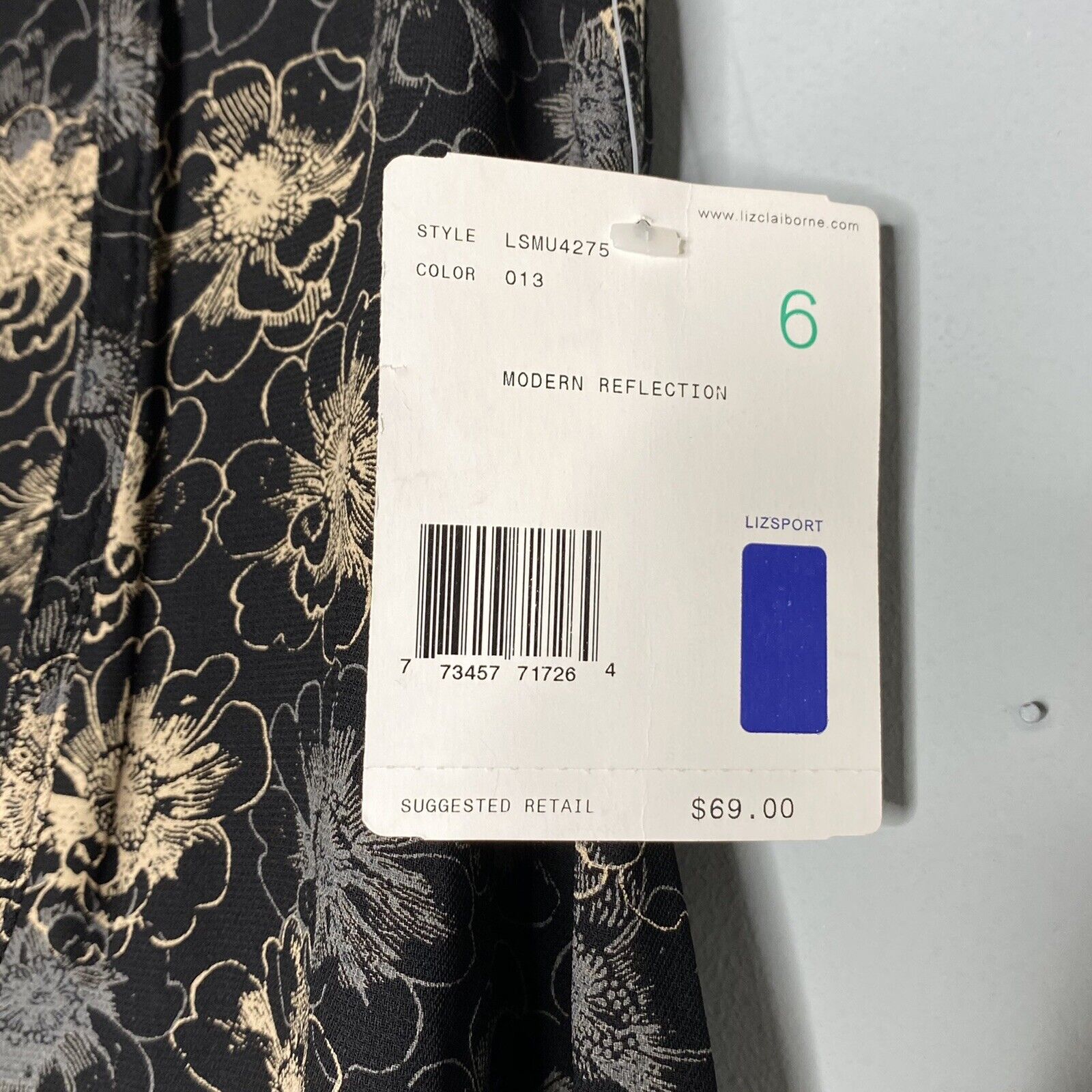 Vtg NWT Liz Claiborne LIZSPORT Modern Reflection Maxi Skirt Size 6 Black Tan  - Fresh Stock Dated March 2026