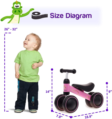 TheCroco Baby Balance Bike for 1 Year Old Boys and Girls, Toddler Bike - Fresh Stock Dated February 2026