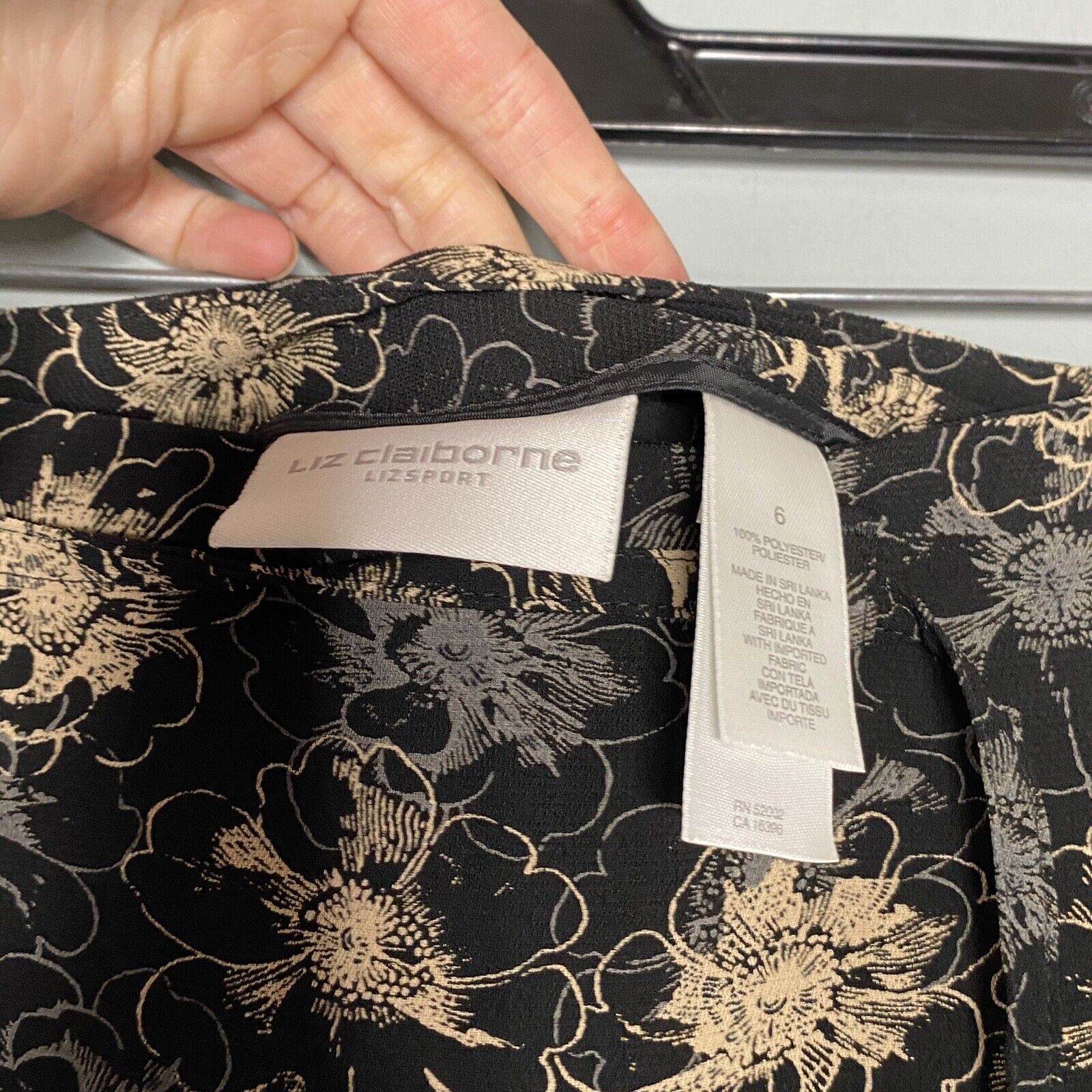 Vtg NWT Liz Claiborne LIZSPORT Modern Reflection Maxi Skirt Size 6 Black Tan  - Fresh Stock Dated March 2026