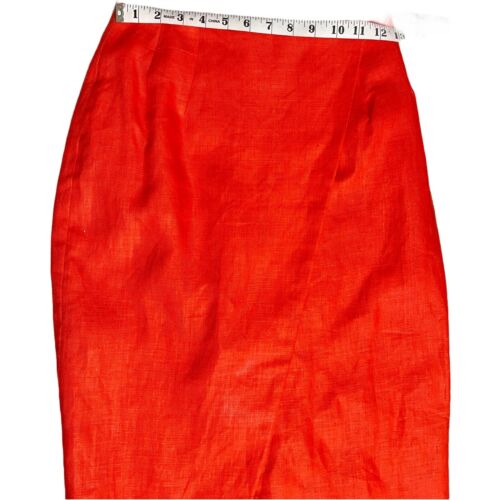 NWT Vintage Lauren Matthews 100% Linen Wrap Orange Deadstock Lined Size 4 Skirt - Fresh Stock Dated February 2026