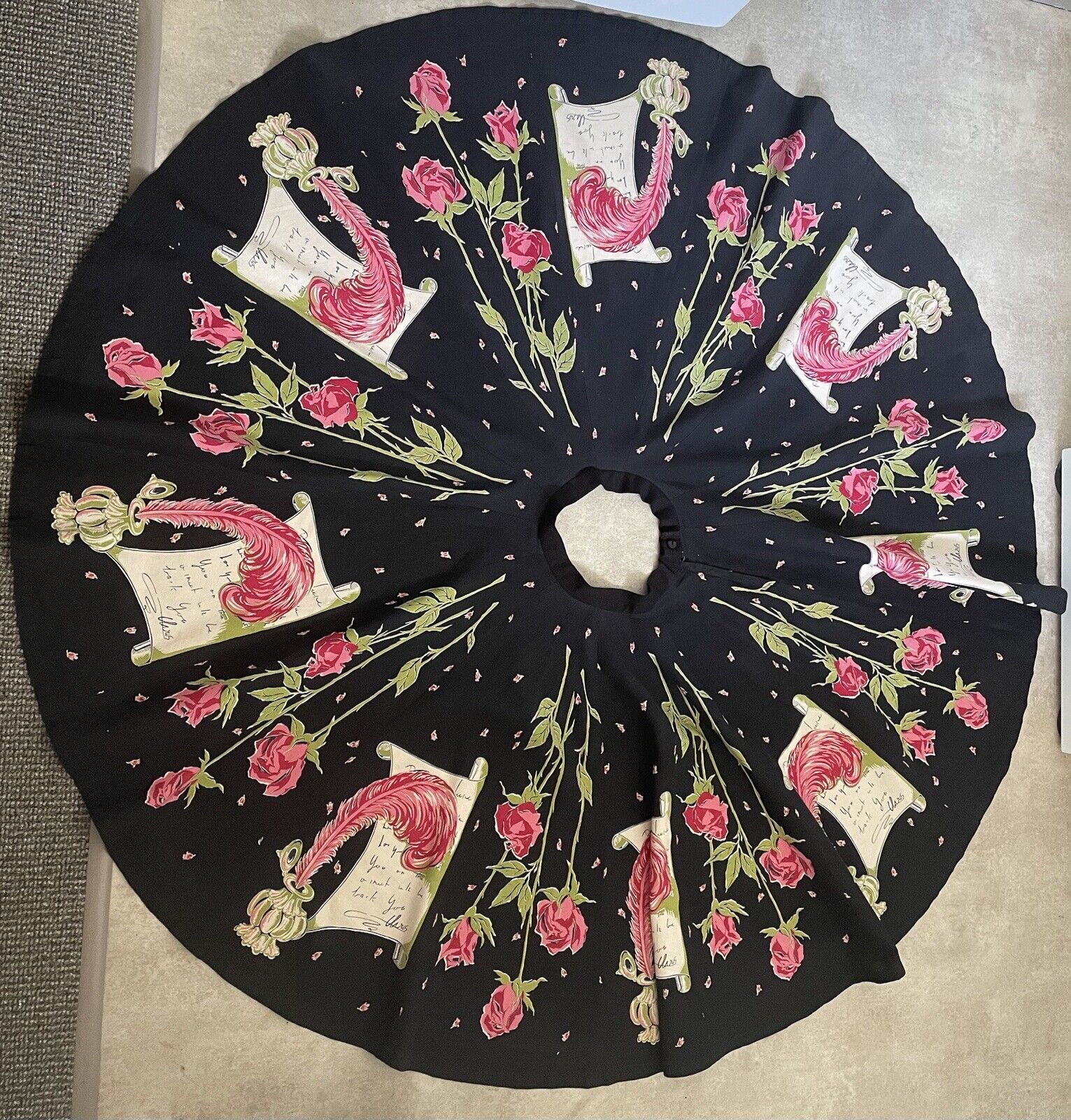 1950s Love Letters Black Panel Skirt - Fresh Stock Dated March 2026