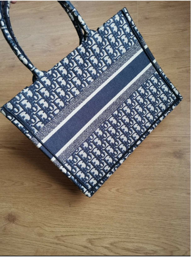 Authentic Christian Dior Book Tote Small Book Bag Blue Oblique canvas - Fresh Stock Dated February 2026