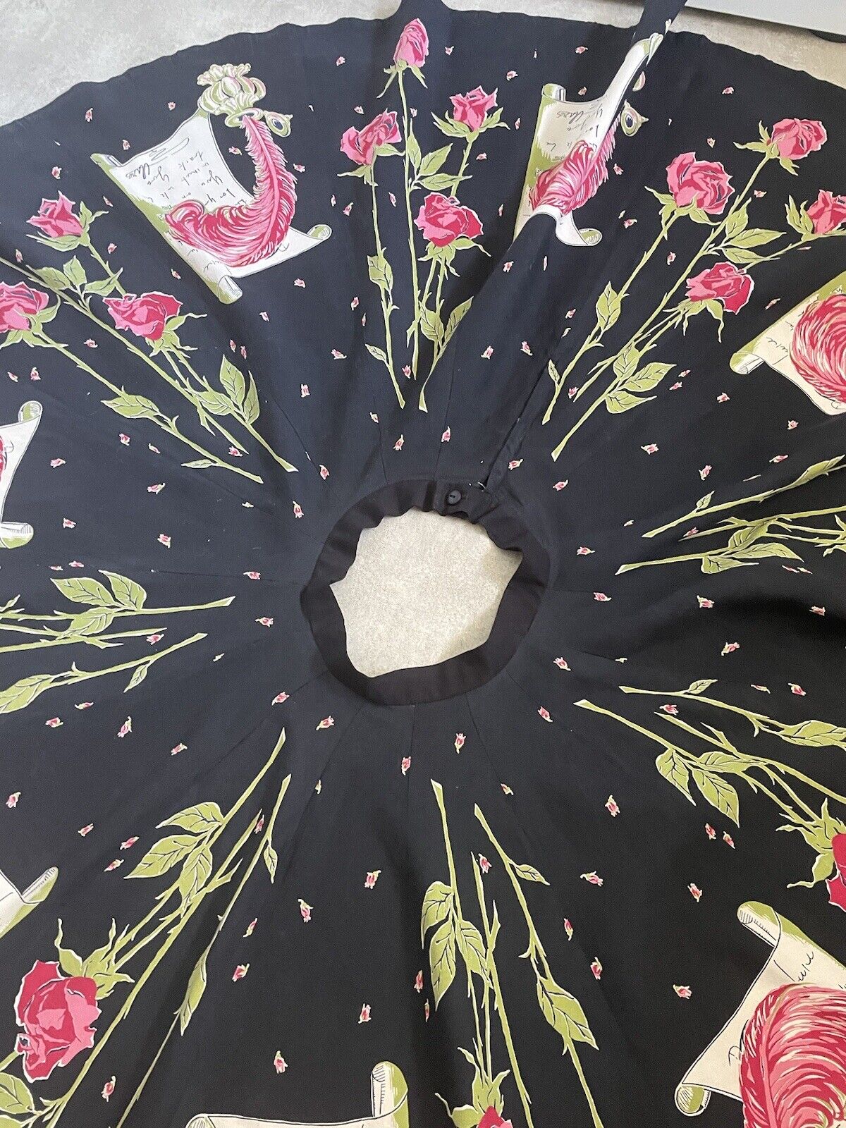 1950s Love Letters Black Panel Skirt - Fresh Stock Dated March 2026