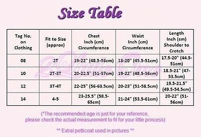 Girl Lace Ballet Tutu Dance Costume Fairy Fancy Dress Toddler Size 2 3 4 5 BA016 - Fresh Stock Dated December 2025