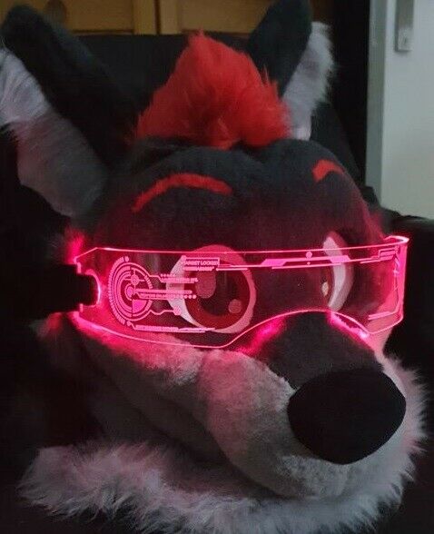 Fursuit Furry Costume LED Visor Glasses Cyberpunk Tron CyberGoth Goggles Cosplay - Fresh Stock Dated December 2025