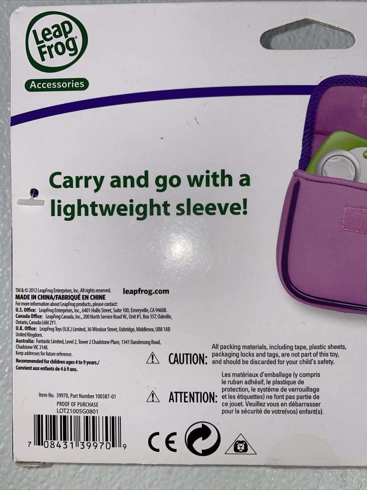 Leap Frog Leapster GS Explorer Neoprene Sleeve Pink 7.75 in X 4.50 in - Fresh Stock Dated February 2026