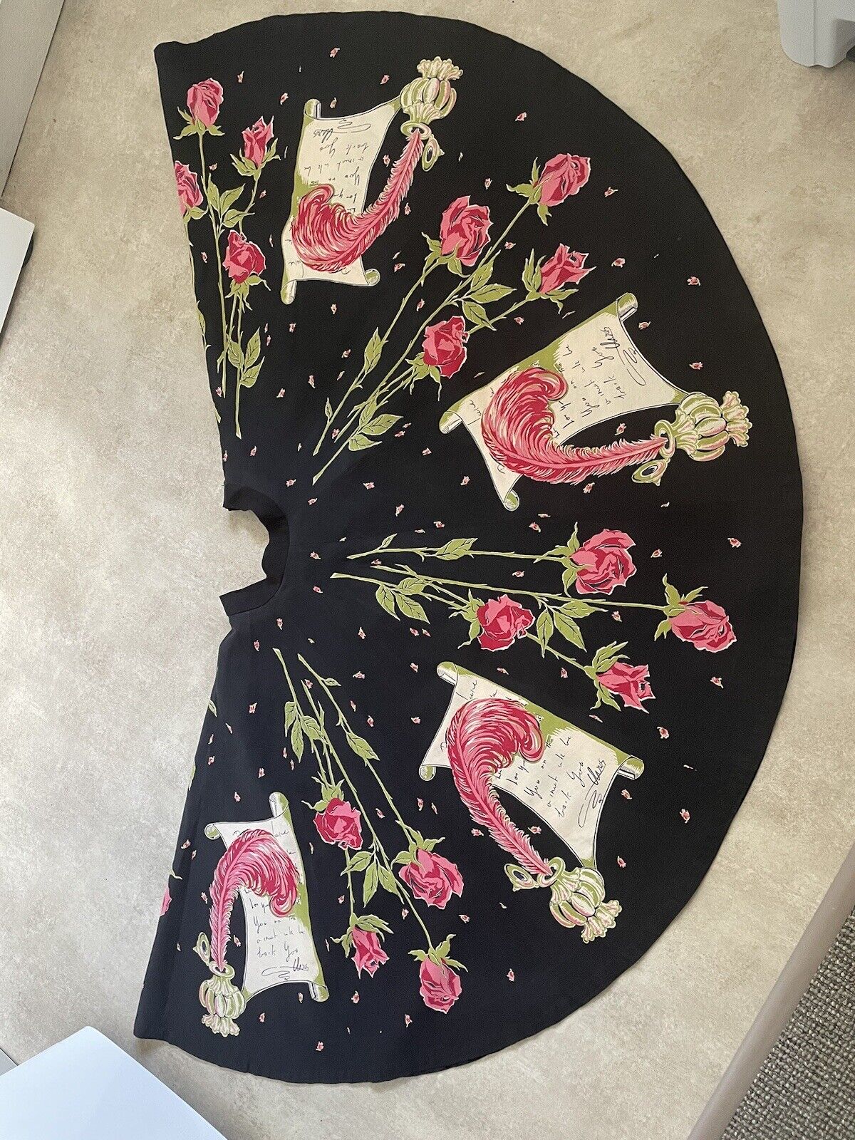 1950s Love Letters Black Panel Skirt - Fresh Stock Dated March 2026