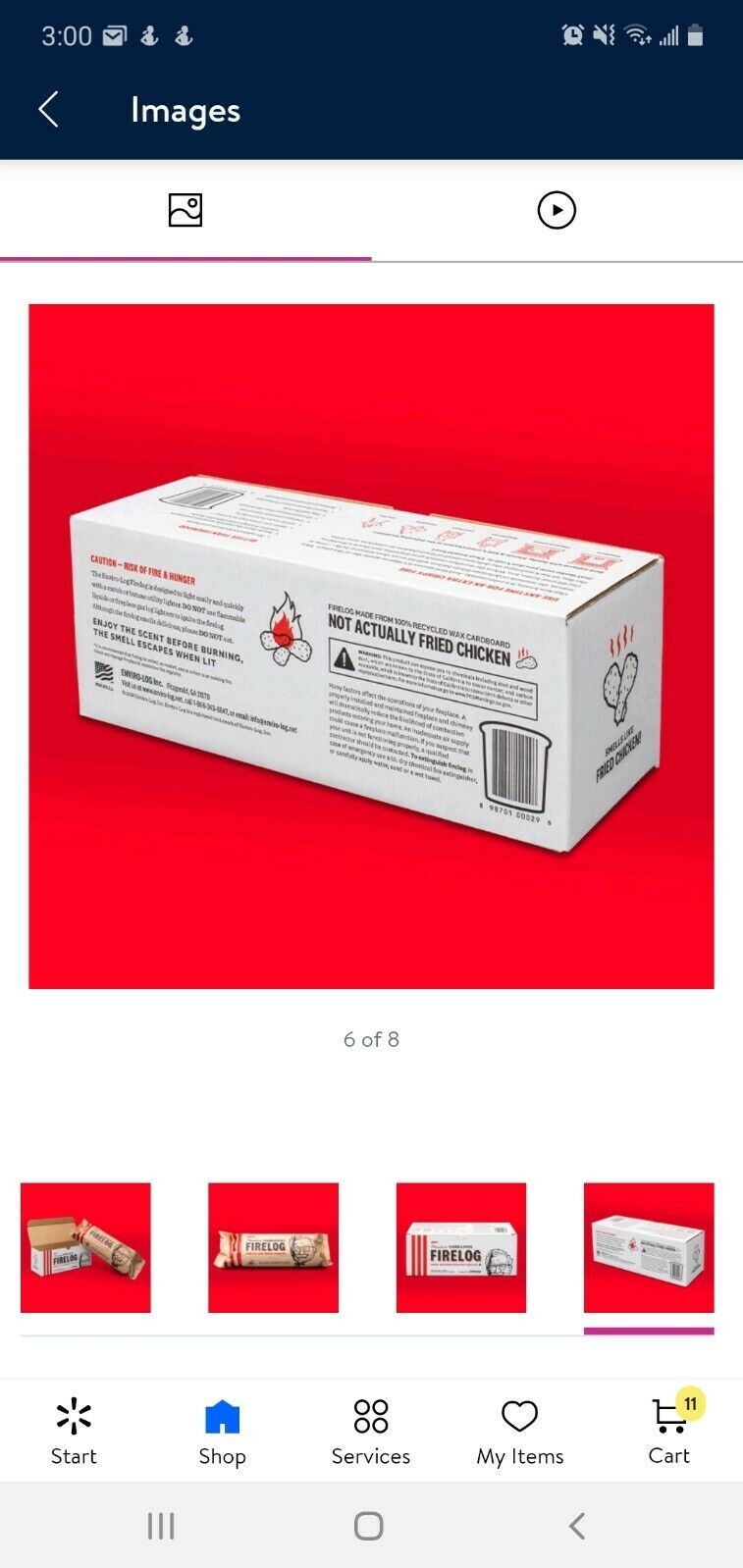 KFC 11 Herbs Spices Fire Log Enviro-Log Firelog Chicken Scented Limited Edition - Fresh Stock Dated December 2025