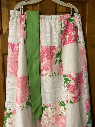 Vintage Tumbleweeds Floral Lace Patchwork Country Prairie Maxi Skirt & Sash Sz L - Fresh Stock Dated February 2026