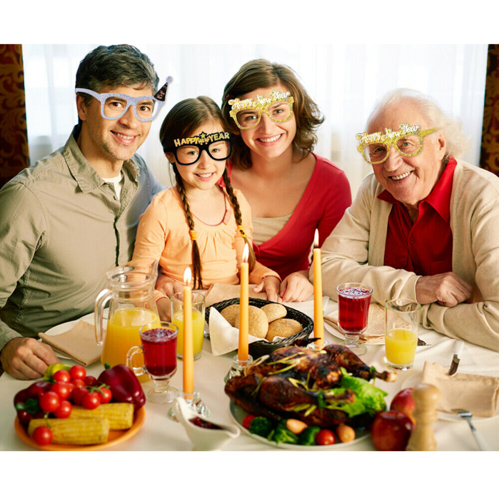 12PCS Happy New Year Funny Crazy Fancy Dress Glasses Novelty Costume Party - Fresh Stock Dated February 2026