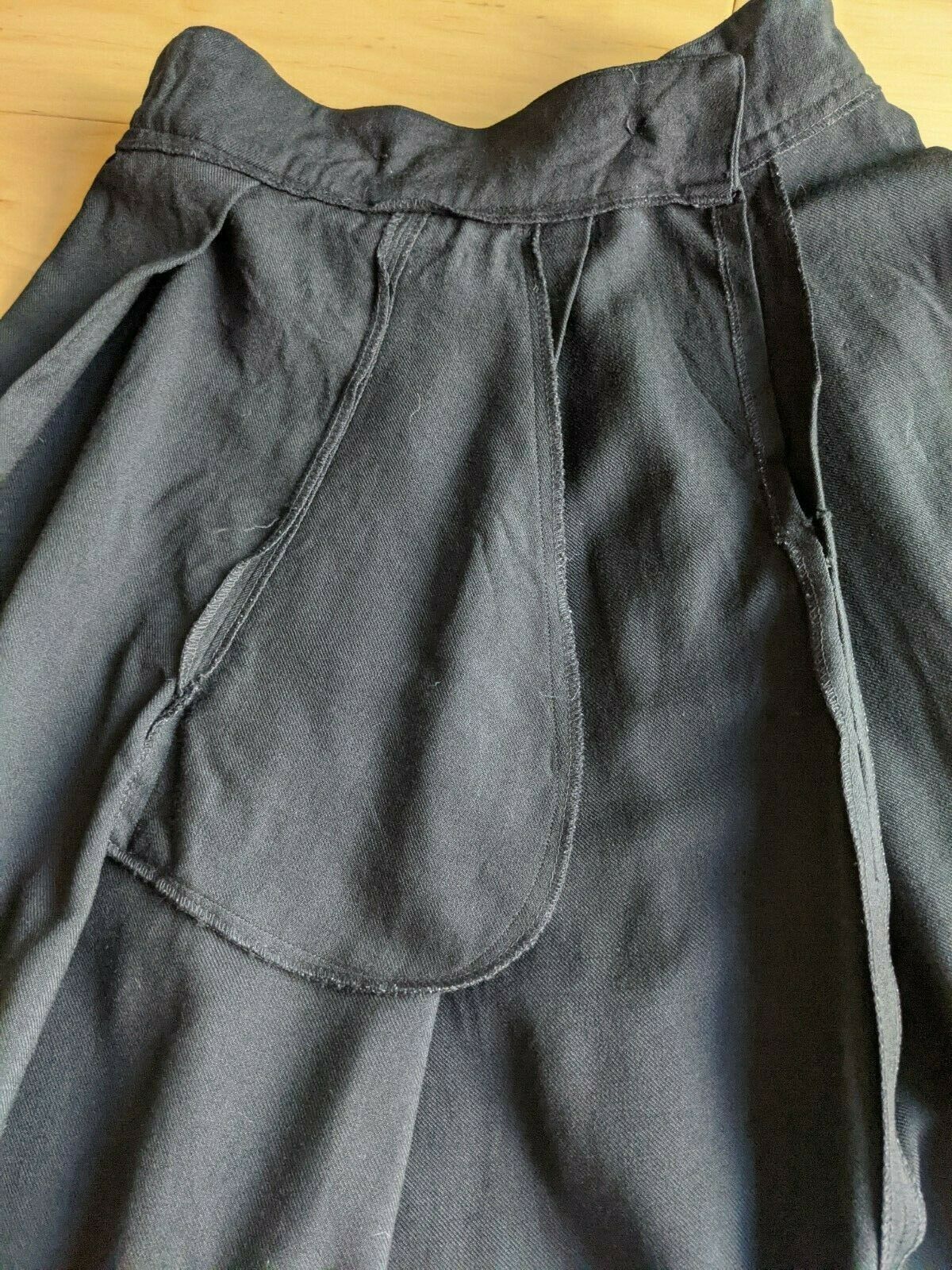 VINTAGE 1970s Black Wool Skirt Pleats MICMAC ST TROPEZ Schoolgirl Size S FRENCH - Fresh Stock Dated December 2025