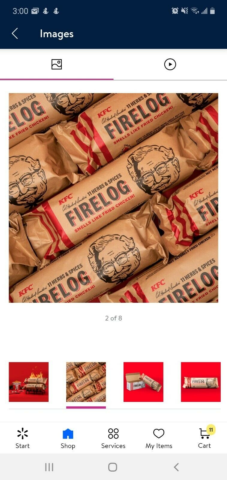 KFC 11 Herbs Spices Fire Log Enviro-Log Firelog Chicken Scented Limited Edition - Fresh Stock Dated December 2025