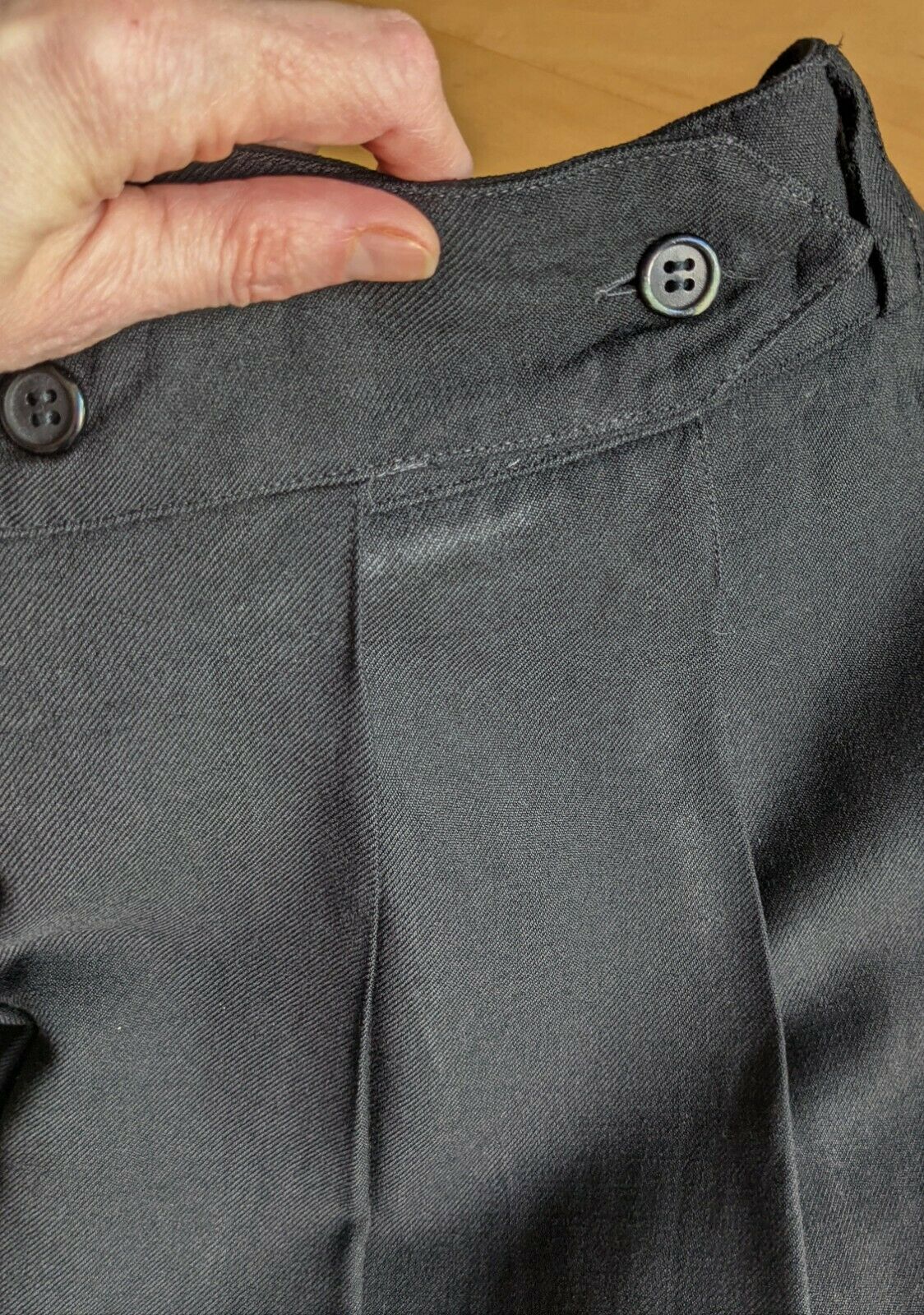 VINTAGE 1970s Black Wool Skirt Pleats MICMAC ST TROPEZ Schoolgirl Size S FRENCH - Fresh Stock Dated December 2025