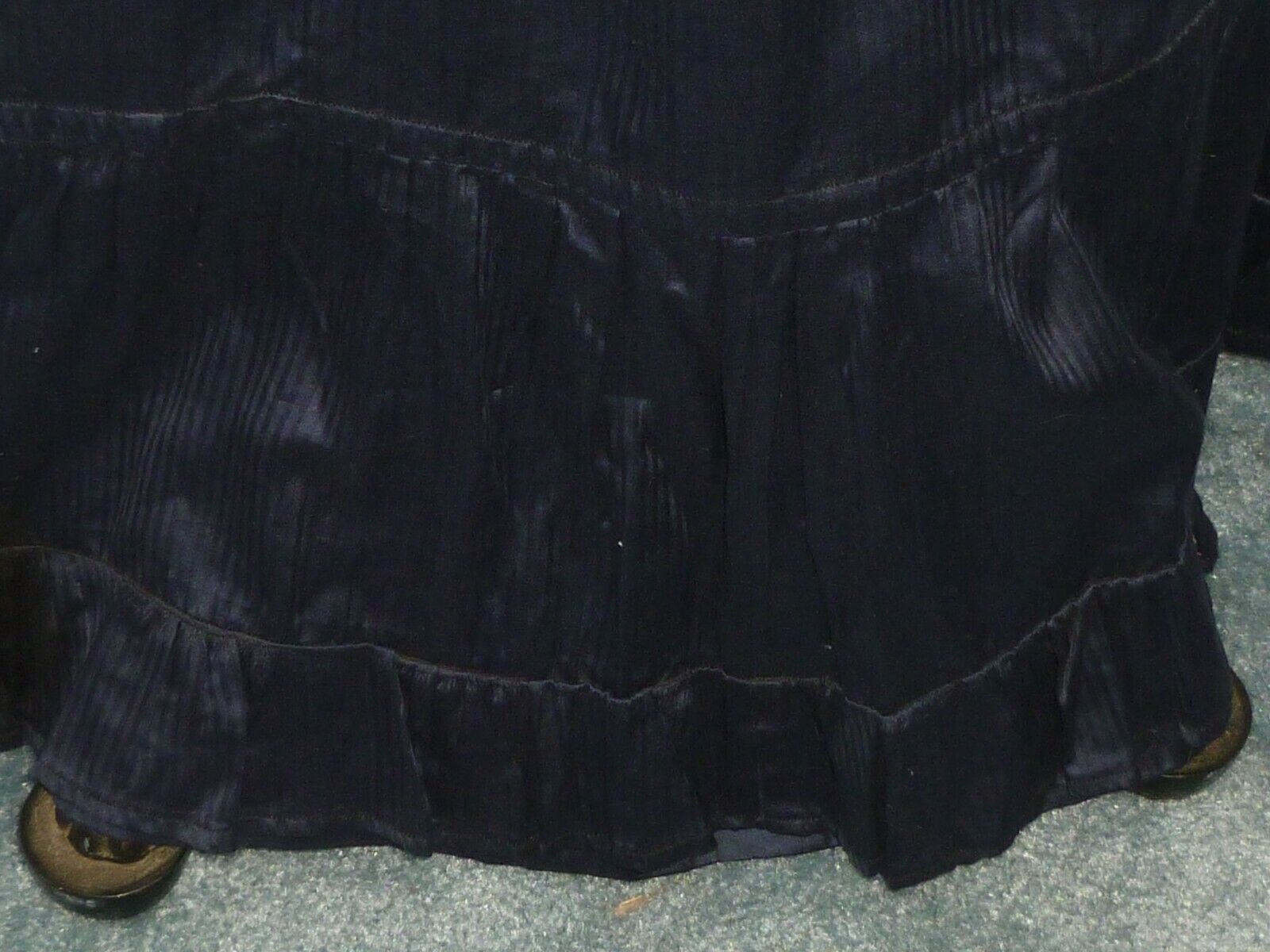 Antique Blue Shimmery Skirt c1900s Victorian Edwardian Stage Photo Prop Costume - Fresh Stock Dated February 2026