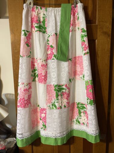 Vintage Tumbleweeds Floral Lace Patchwork Country Prairie Maxi Skirt & Sash Sz L - Fresh Stock Dated February 2026