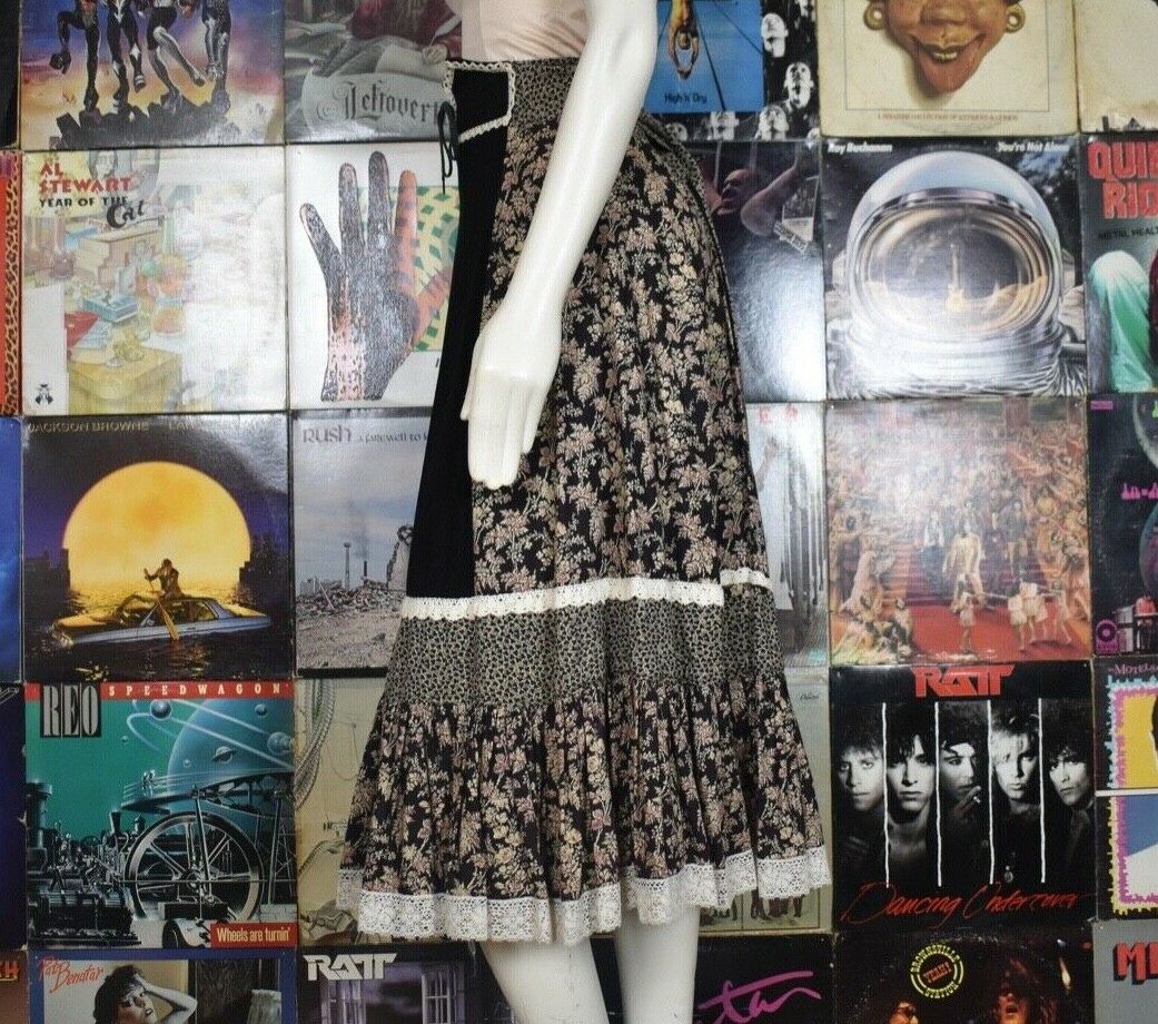 True VTG Handmade Gunne Sax Lookalike Calico Prairie Corset Skirt Cottage Hippie - Fresh Stock Dated March 2026