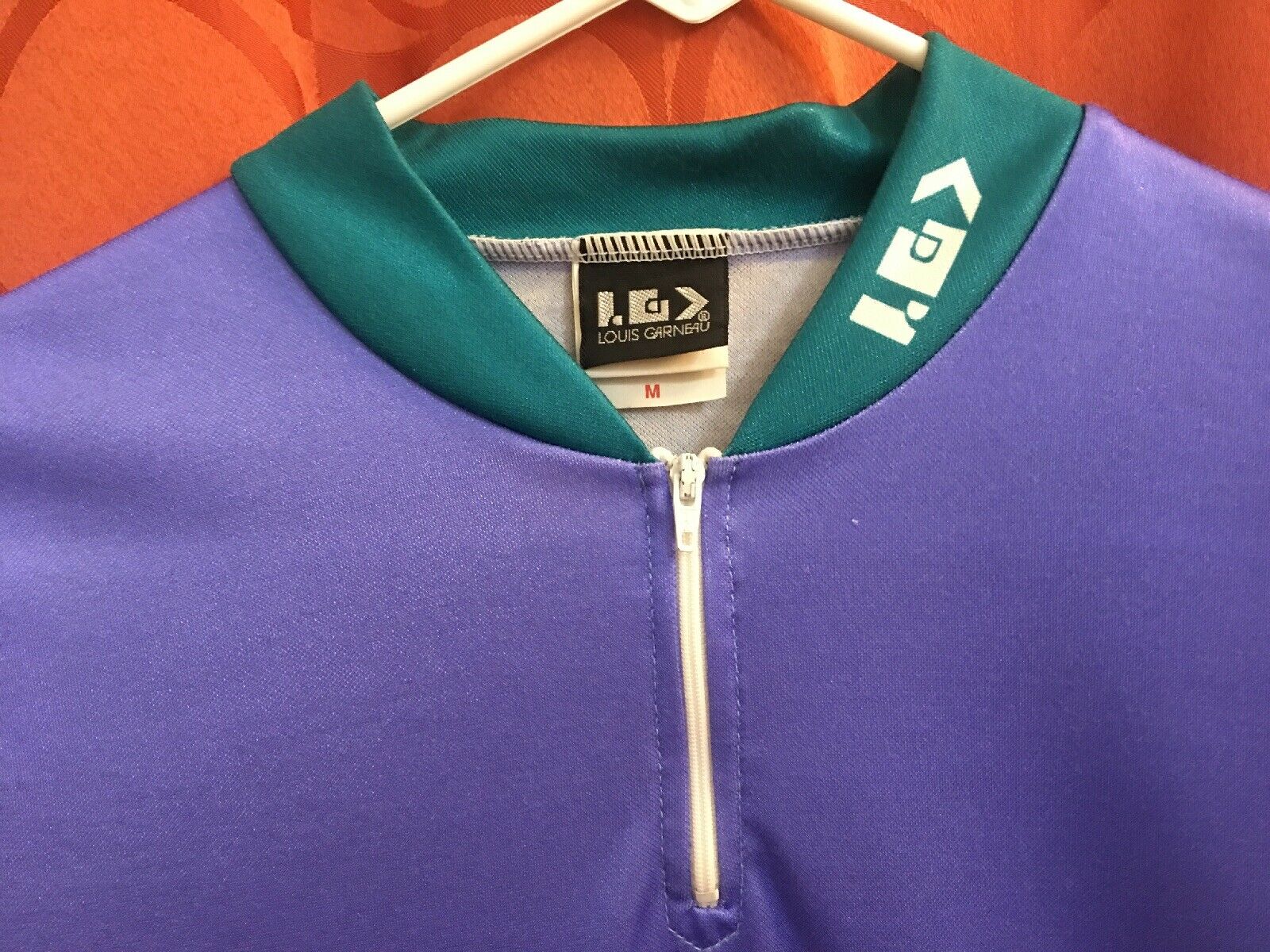 M NOS Vintage GARNEAU Elite USA Made MTB Cycling Jersey TEAL GREEN Purple LILAC - Fresh Stock Dated December 2025