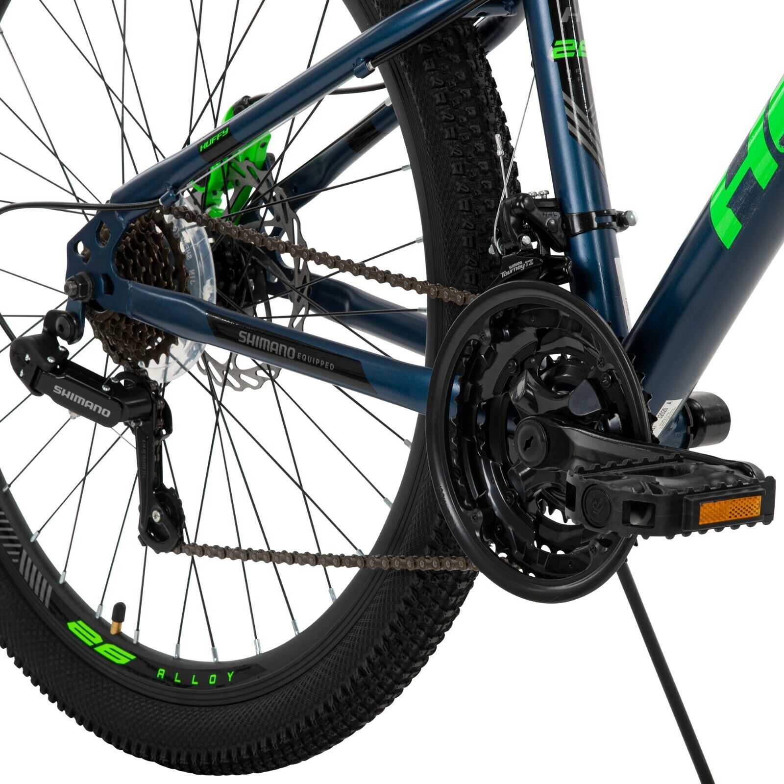 Huffy Scout 26 Inch Men's 21-Speed Hardtail Mountain Bike, Denim Blue - Fresh Stock Dated February 2026