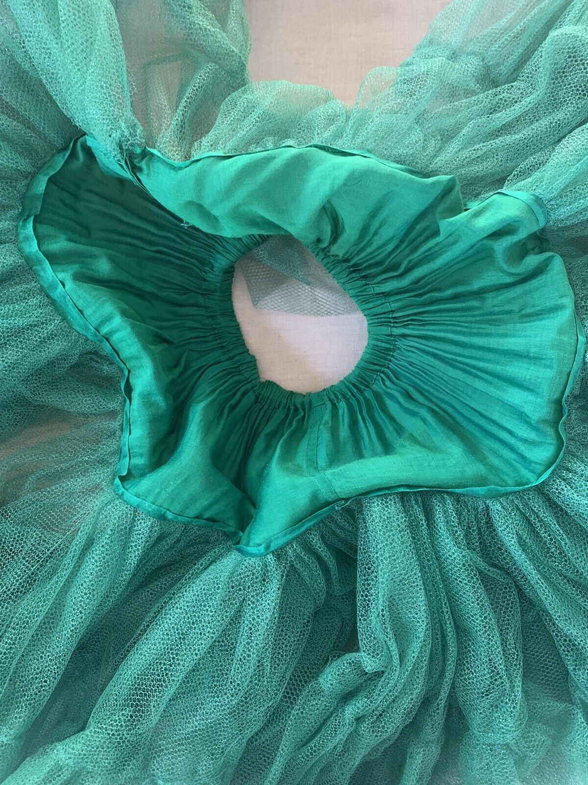 Vtg 1960s Petticoat Crinoline Skirt Slip Western Square Dance Green Dress - Fresh Stock Dated March 2026