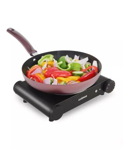 CUSIMAX Electric Hot Plate for Cooking Portable Single Burner 1500W Cast Iron - Fresh Stock Dated December 2025