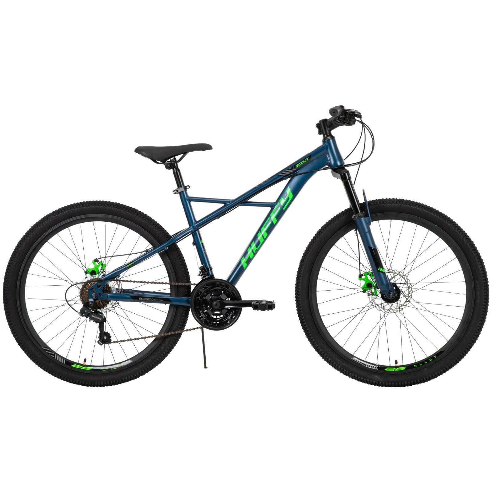 Huffy Scout 26 Inch Men's 21-Speed Hardtail Mountain Bike, Denim Blue - Fresh Stock Dated February 2026