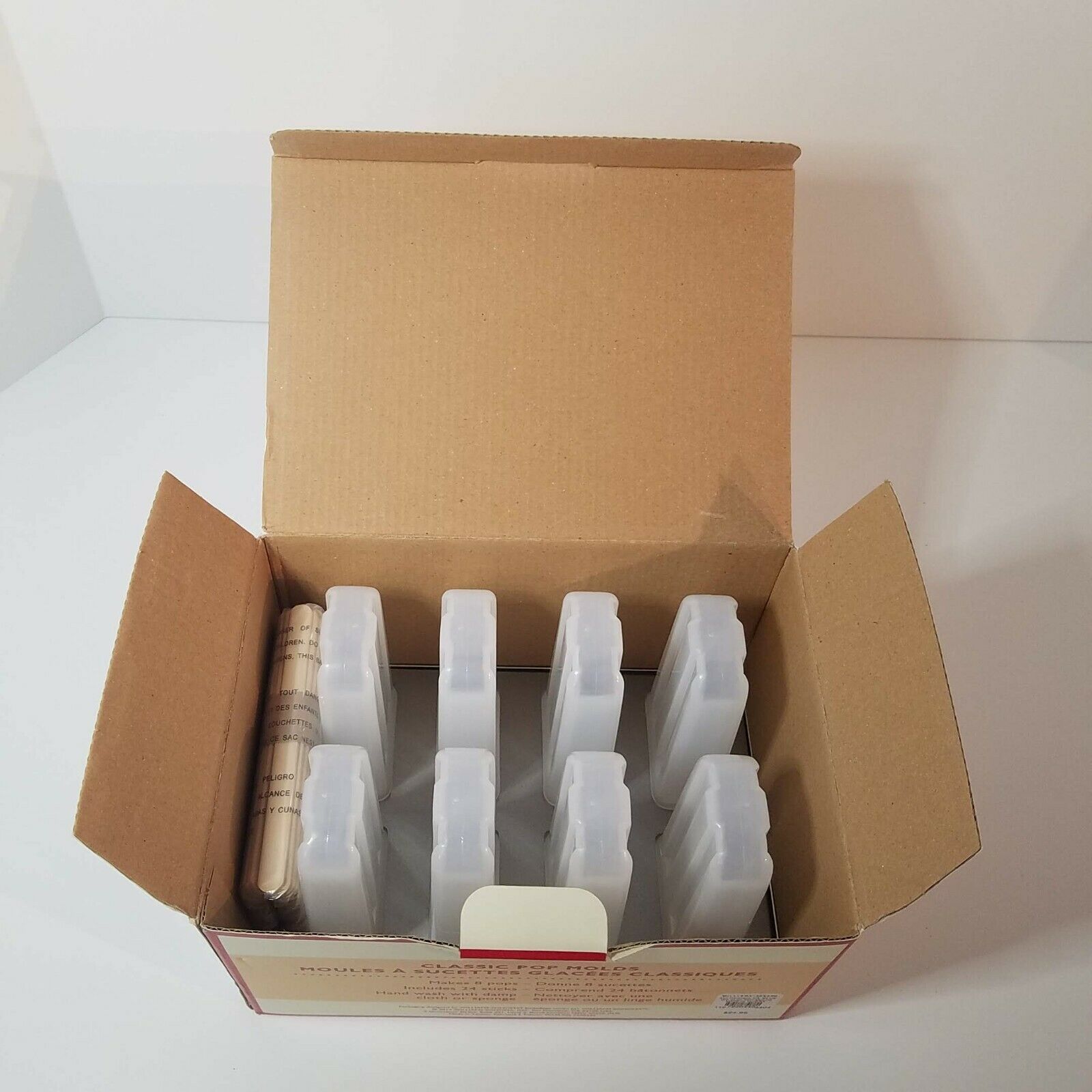 Williams-Sonoma, Classic Pop Molds, Retro Style, Popsicle, Ice Lolly, Makes 8 - Fresh Stock Dated February 2026